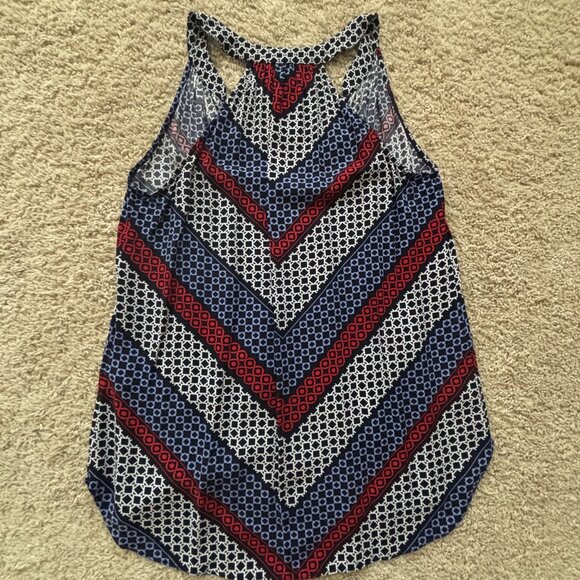 Banana Republic Silky Tank Navy Print Size XS - Picture 2 of 4